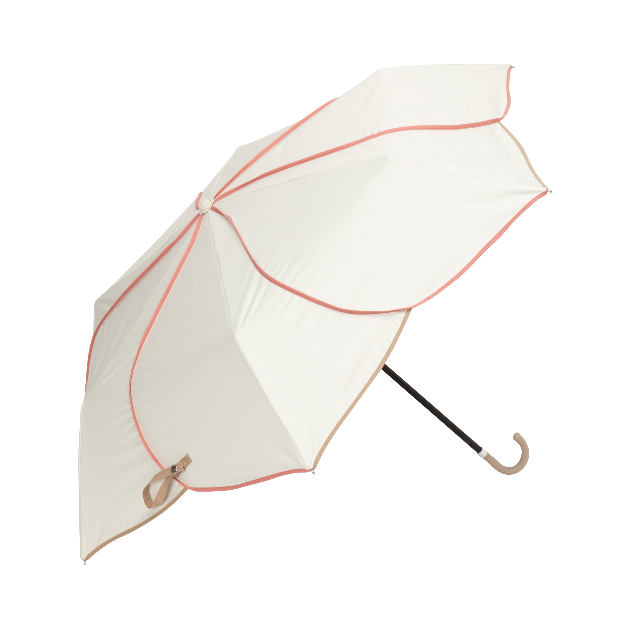 BICOLOR PIPING PARASOL MINI UMBRELLA WHITE