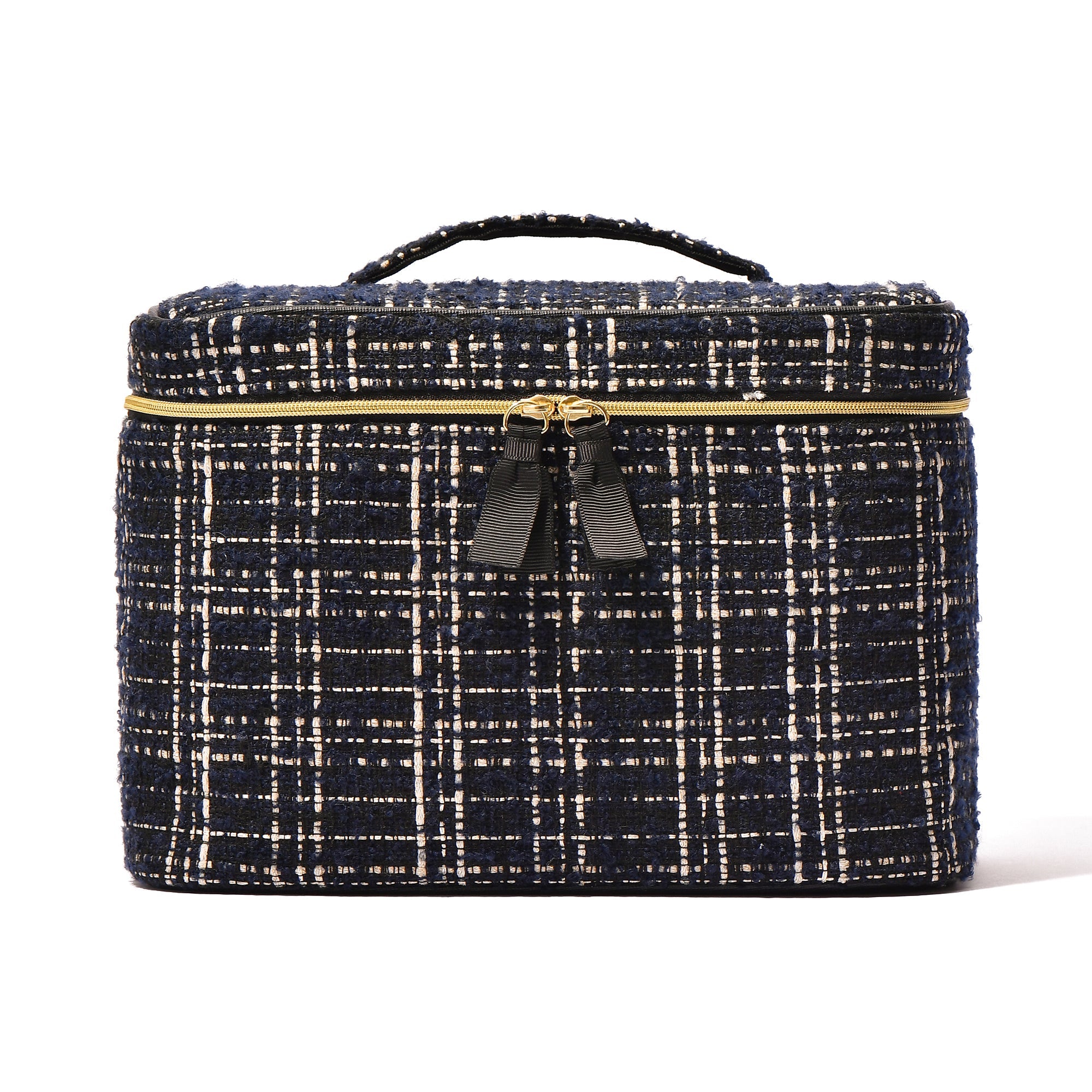 TWEED VANITY POUCH LARGE BLACK