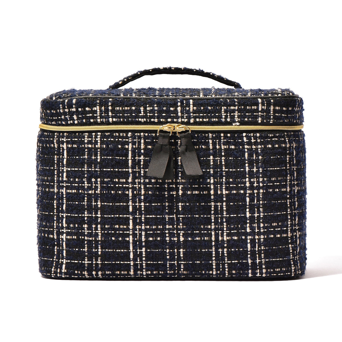 TWEED VANITY POUCH LARGE BLACK