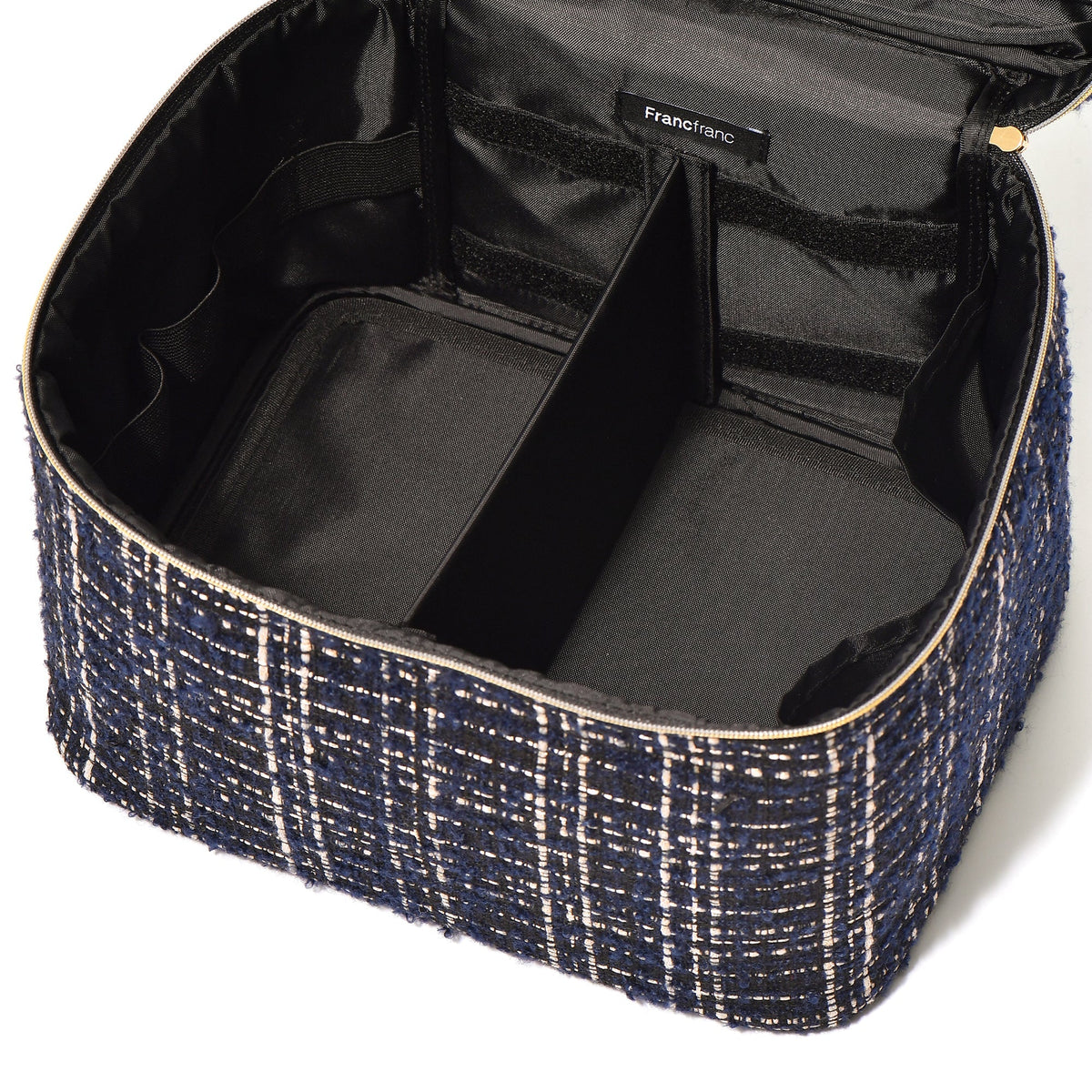 TWEED VANITY POUCH LARGE BLACK