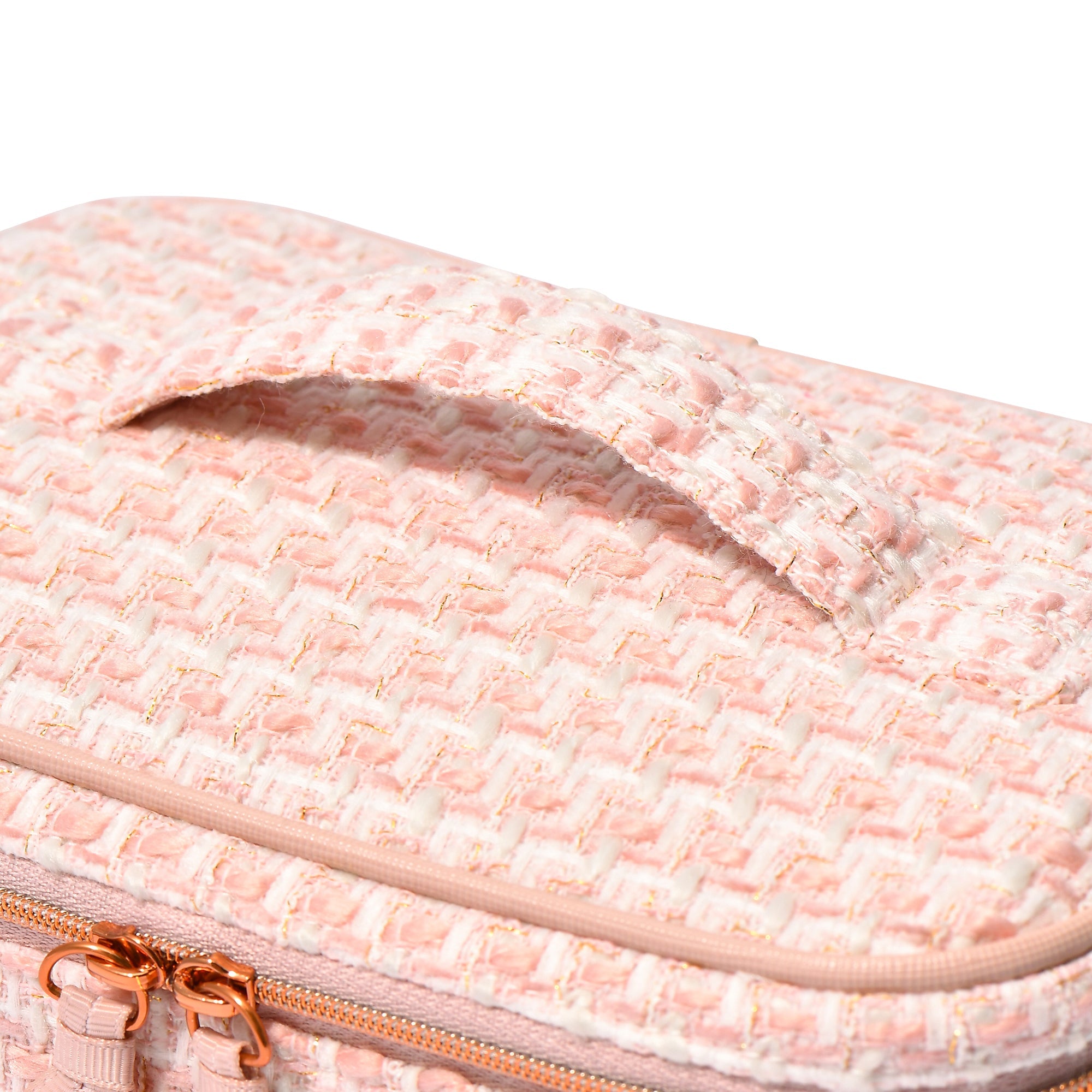 TWEED VANITY POUCH SMALL PINK