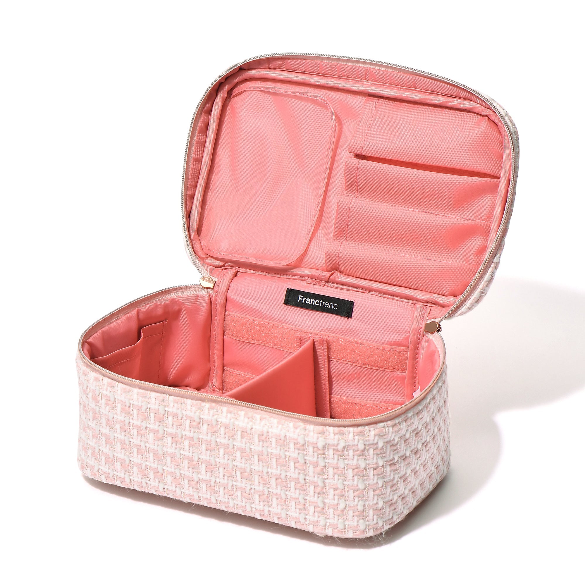 TWEED VANITY POUCH SMALL PINK