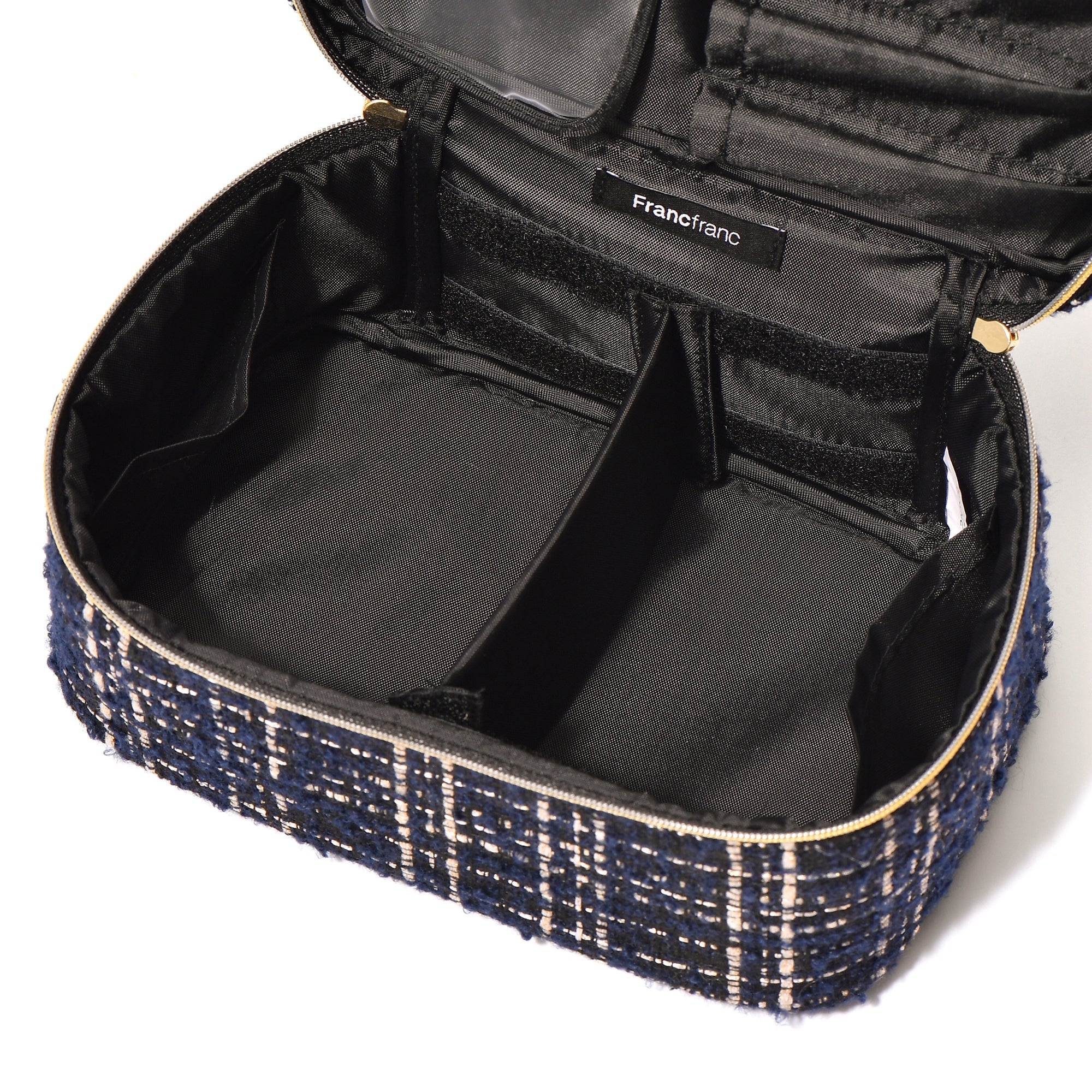 TWEED VANITY POUCH SMALL BLACK