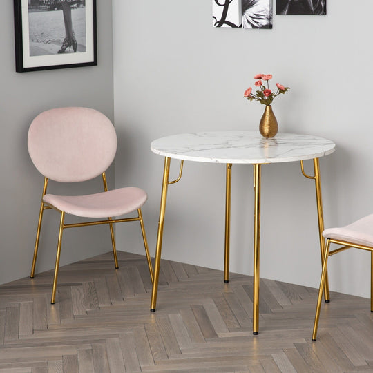 BELLE CHAIR PINK x GOLD (W500×D560×H810)