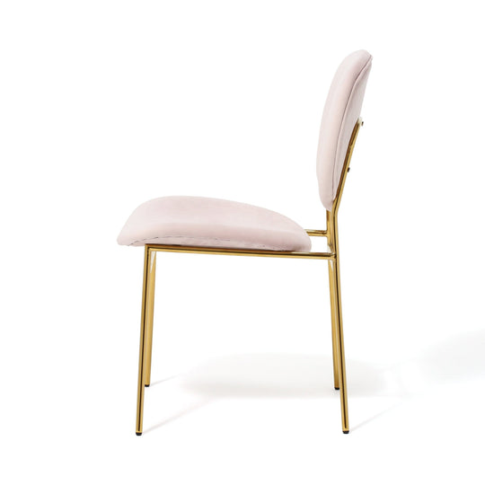 BELLE CHAIR PINK x GOLD (W500×D560×H810)