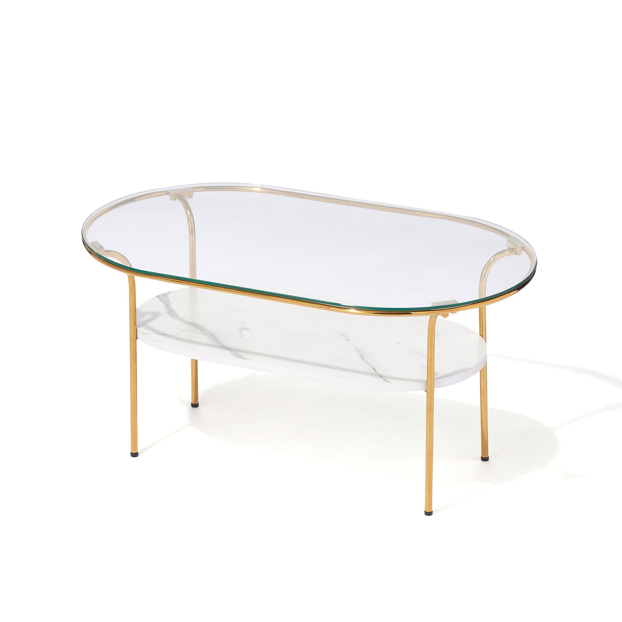 LEGATO COFFEETABLE Small Gold x Marble (W750 x D450 x H370)