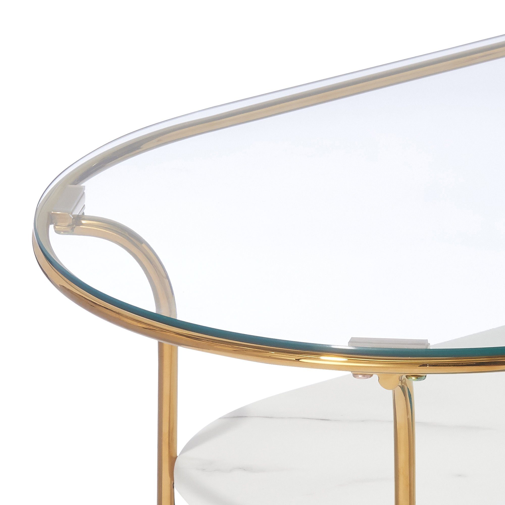 LEGATO COFFEETABLE Small Gold x Marble (W750 x D450 x H370)