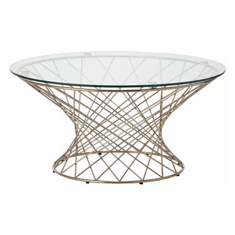 MAGLIA COFFEE TABLE  80 CLEAR X  GOLD (A) (W800 × D800 × H385)