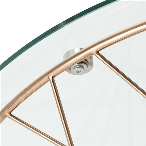 MAGLIA COFFEE TABLE  80 CLEAR X  GOLD (A) (W800 × D800 × H385)