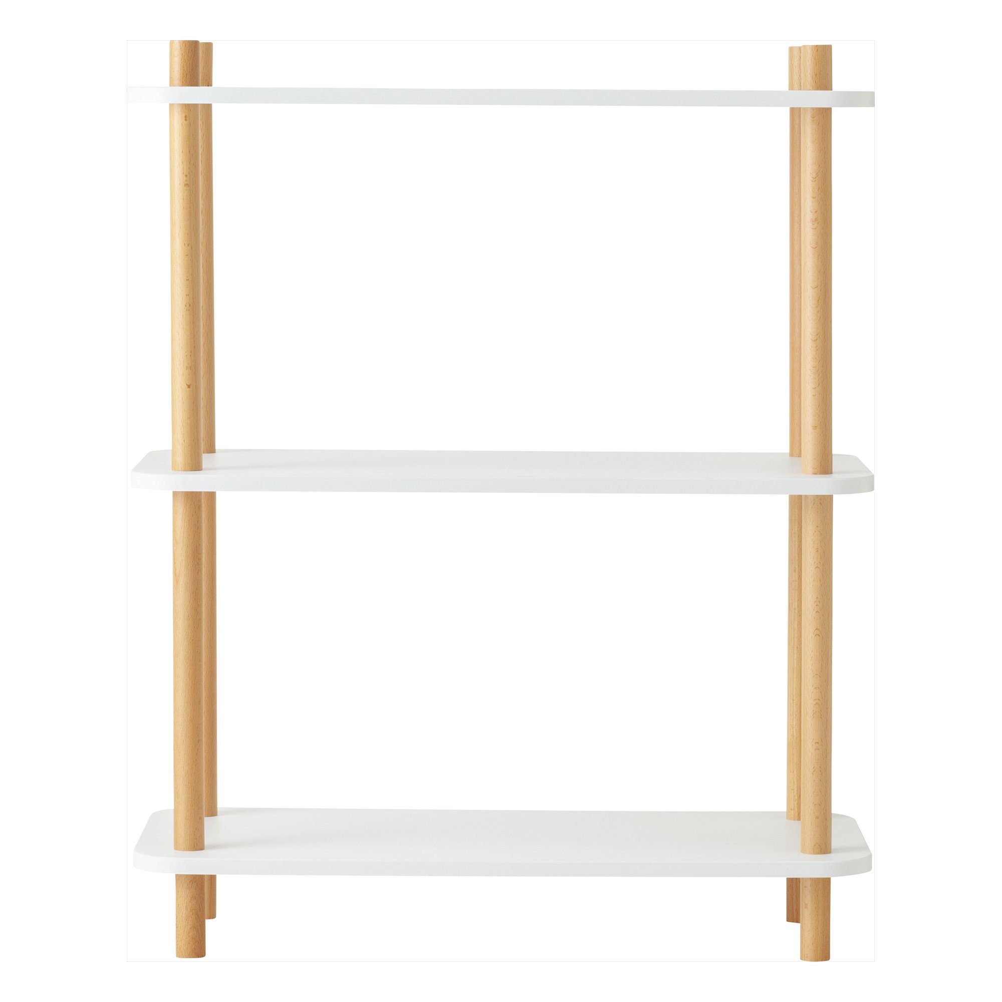 WOOD POLE SHELF 3 WHITE X NATURAL (W650 × D300 × H806)