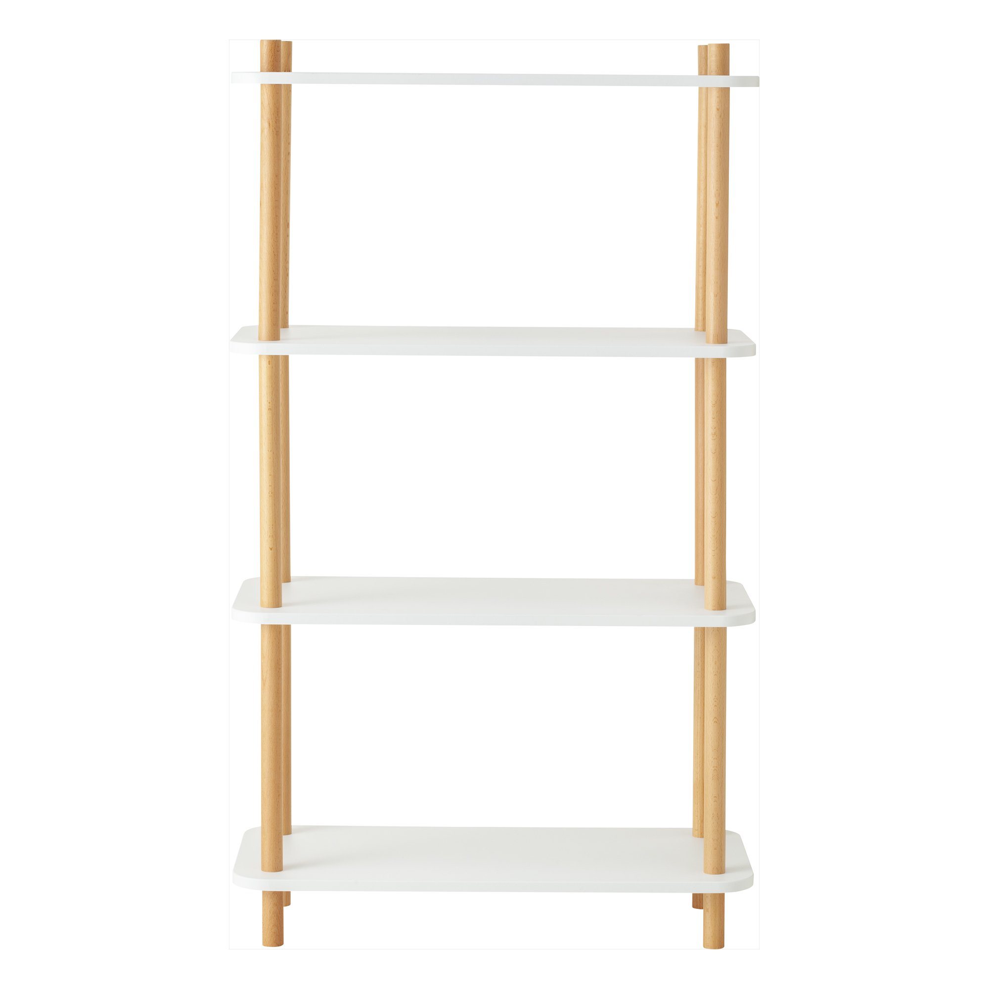 WOOD POLE SHELF 4 WHITE X NATURAL (W650 × D300 × H1140)