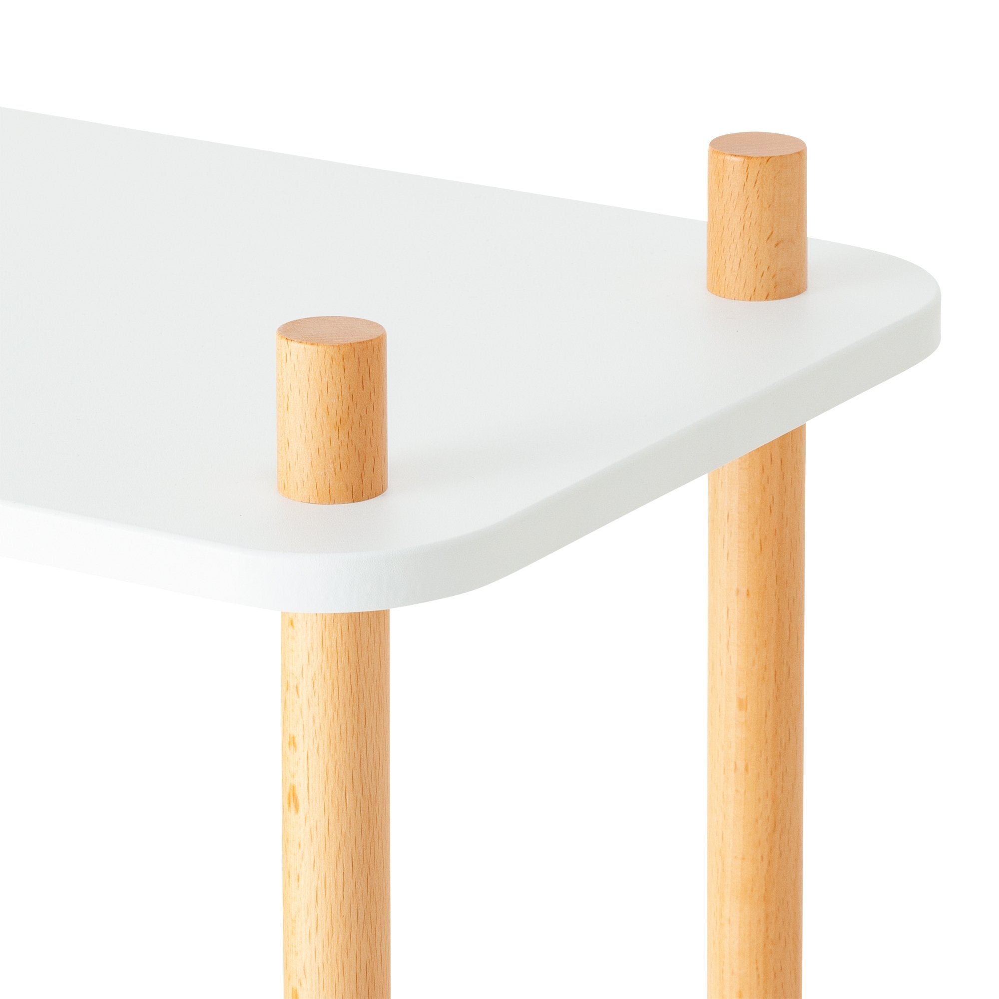 WOOD POLE SHELF 4 WHITE X NATURAL (W650 × D300 × H1140)