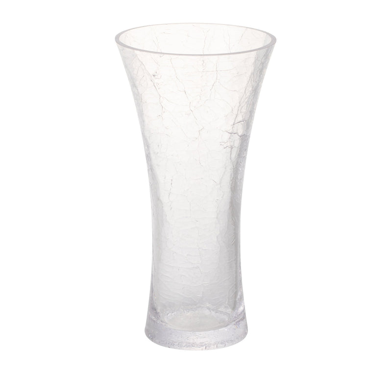 CRACKLE FLOWER VASE MEDIUM CLEAR