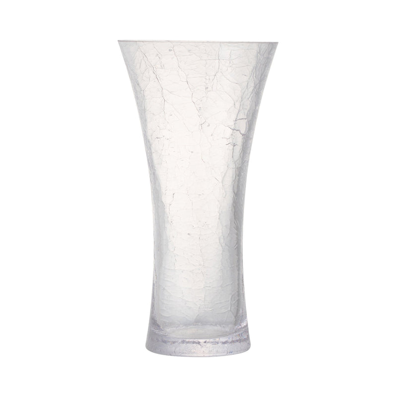 CRACKLE FLOWER VASE MEDIUM CLEAR