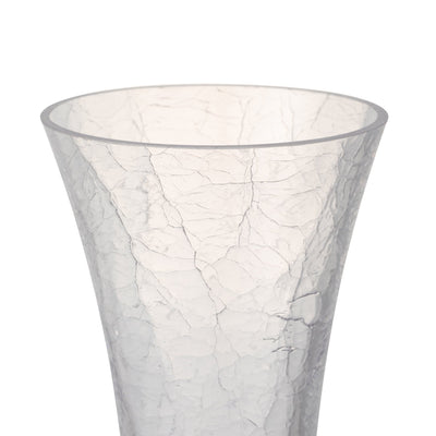 CRACKLE FLOWER VASE MEDIUM CLEAR