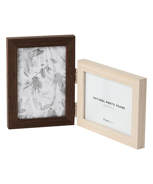 NATURAL Photo Frame 2 Windows Brown x Natural