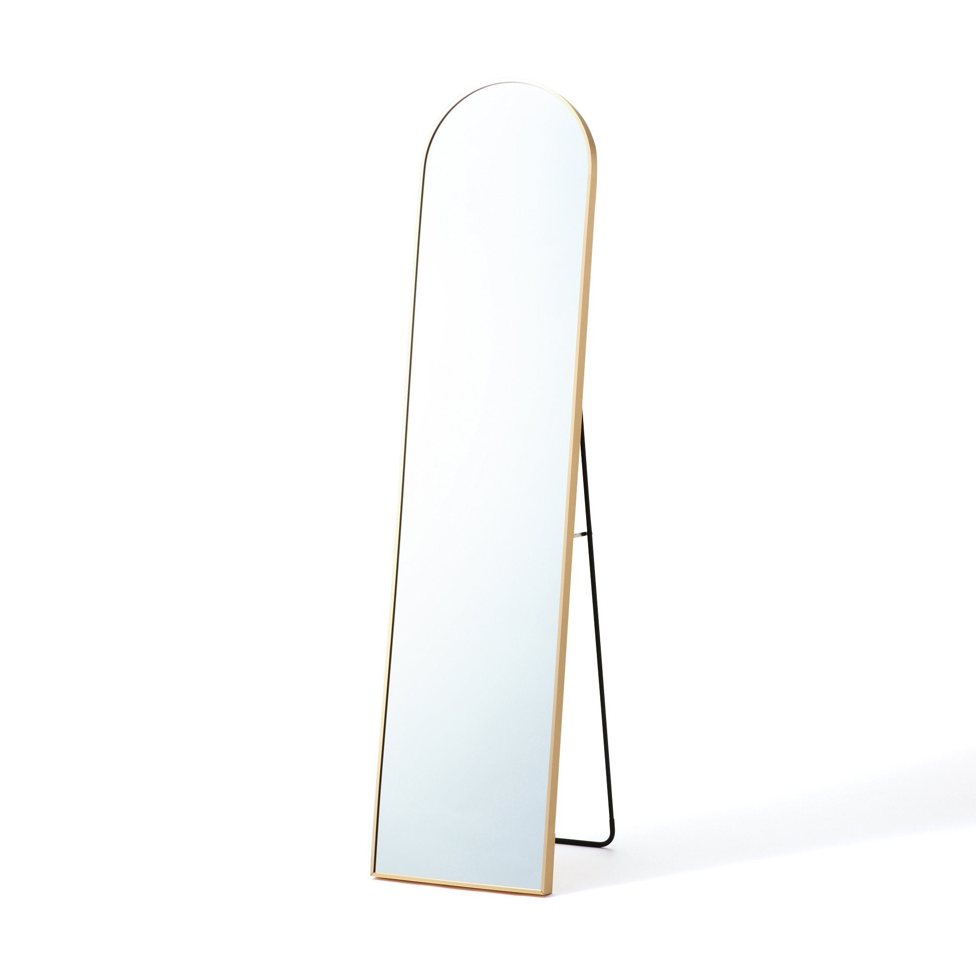ALUMINUM FRAME STAND MIRROR  GOLD