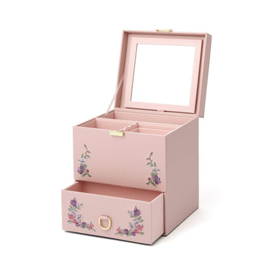 Embroidery Flower  Jewelry Box Pink