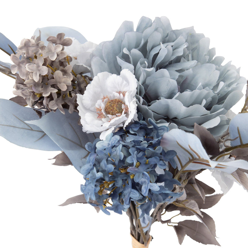 BOUQUET PEONY LILAC LEAVE MIX BLUE