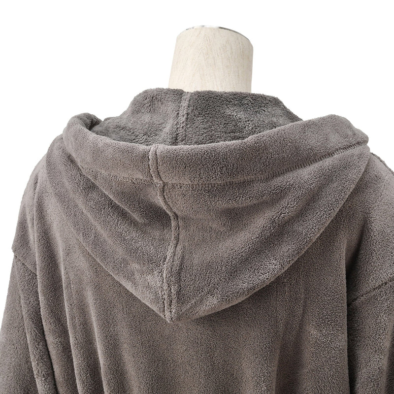 Quick Dry Bath Robe Gray X Brown