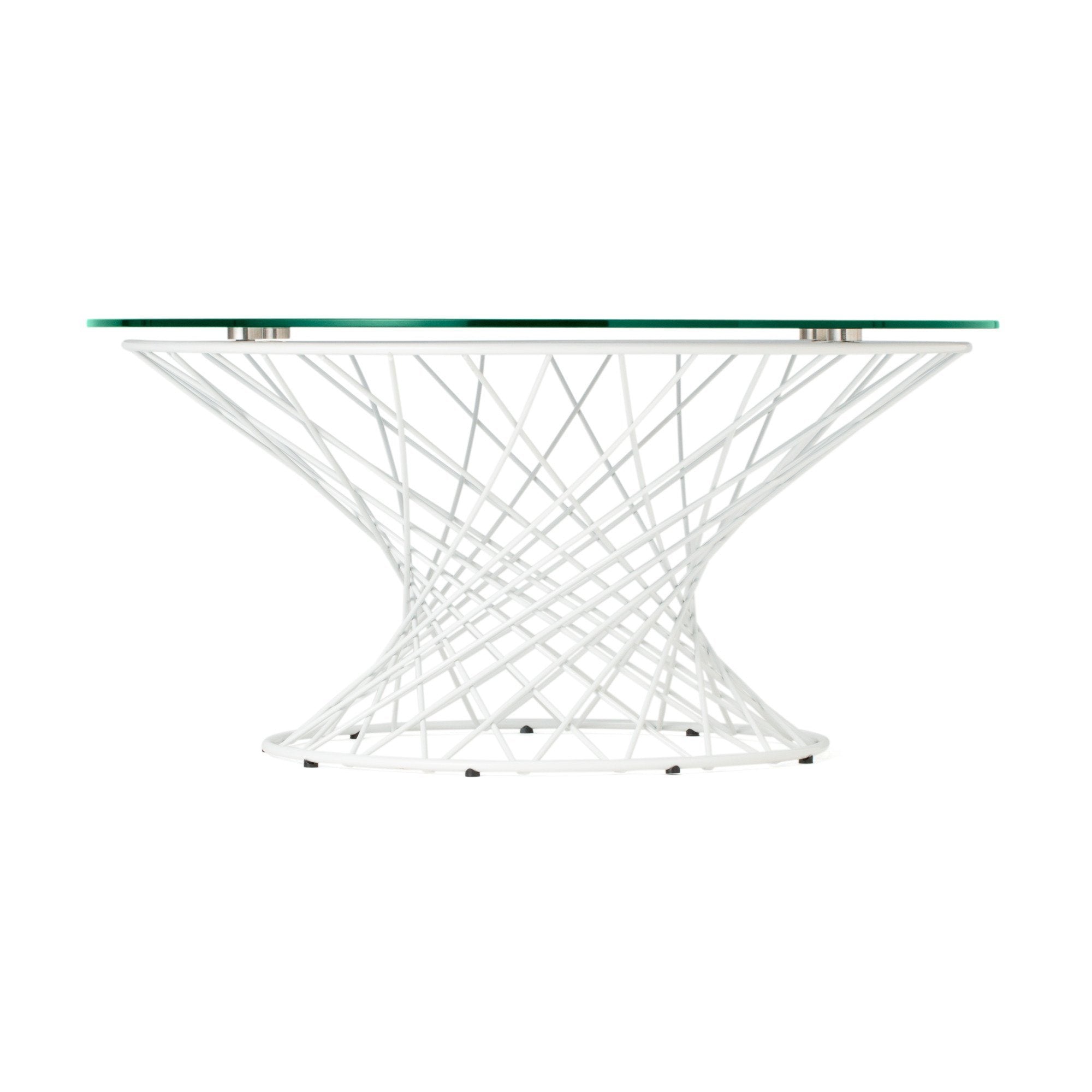 MAGLIA COFFEE TABLE  80 CLEAR X  WHITE (A) (W800 × D800 × H385)